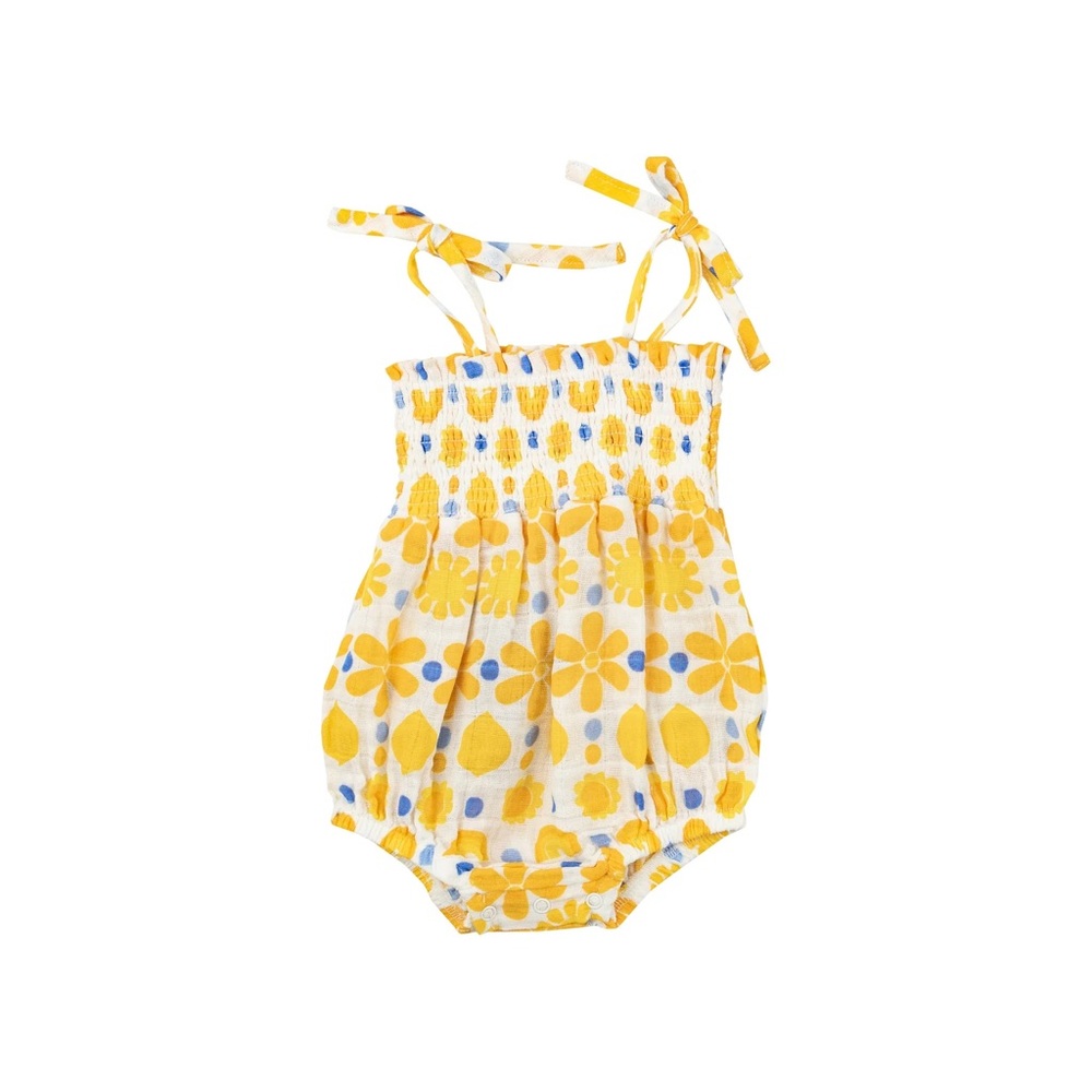 Angel Dear Yellow Floral Baby Romper